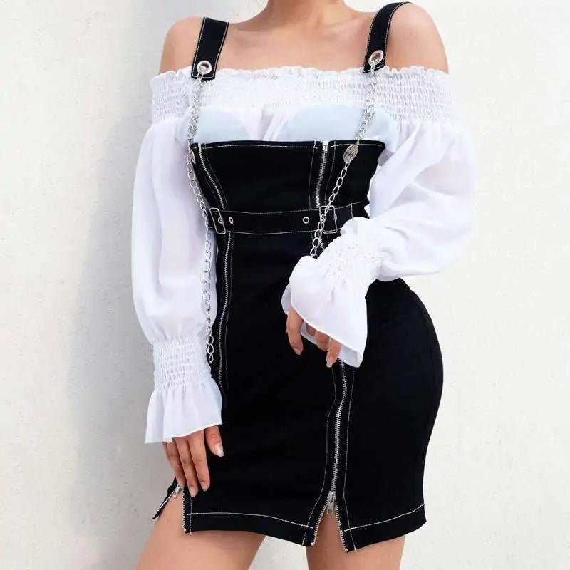 Female Suspender Backless Dress