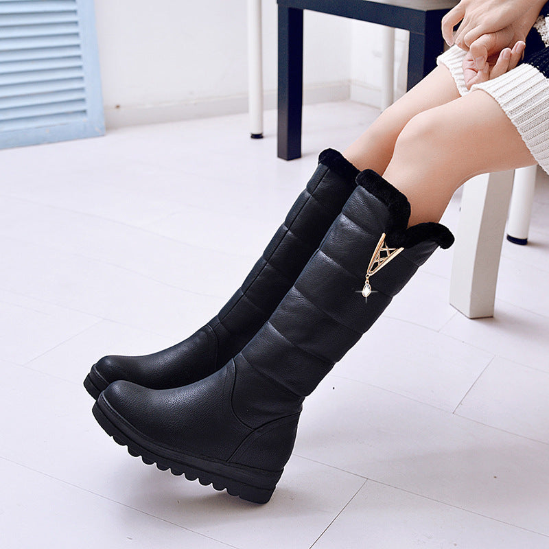 Women's High-Top Winter Snow Boots with Thick Sole