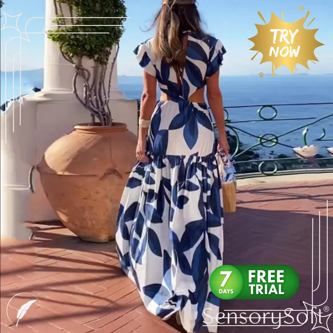 Summer Maxi Butterfly Print Dress