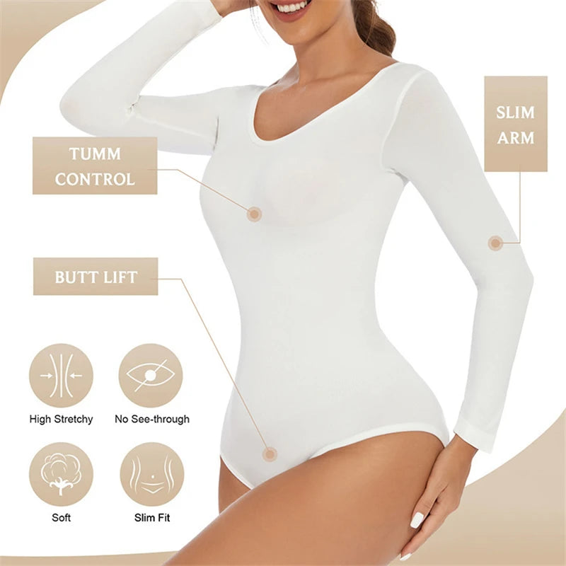 Seamless Long Sleeve - Full Support Brief Bodysuit