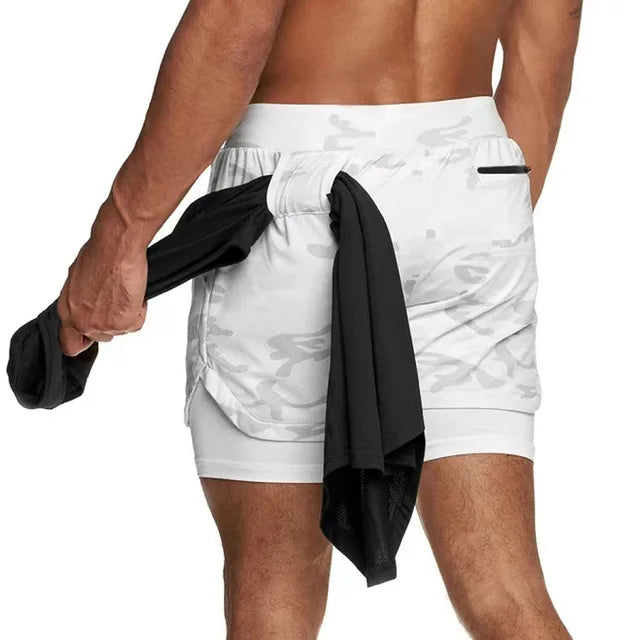 Camo Running Shorts Men - with Pockets