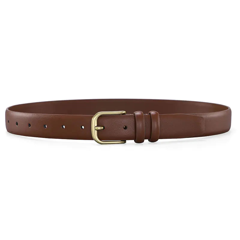 Women's Leather Belt with Simple Design for Jeans and Skirts