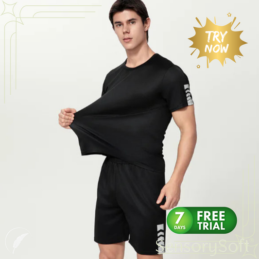 Men's Oversized Short Sleeve Shorts Suit Leisure Home Running Fitness Two-piece Set