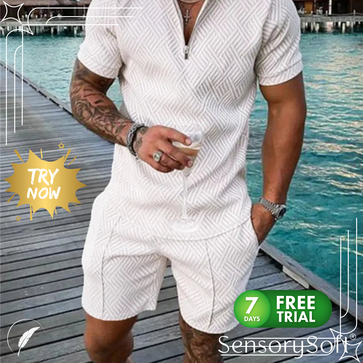 2025 Summer Men's Two-Piece Casual Sportswear Set