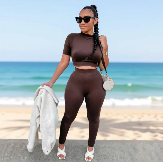 Women Sport Fitness 2 Two Piece Set Tracksuit