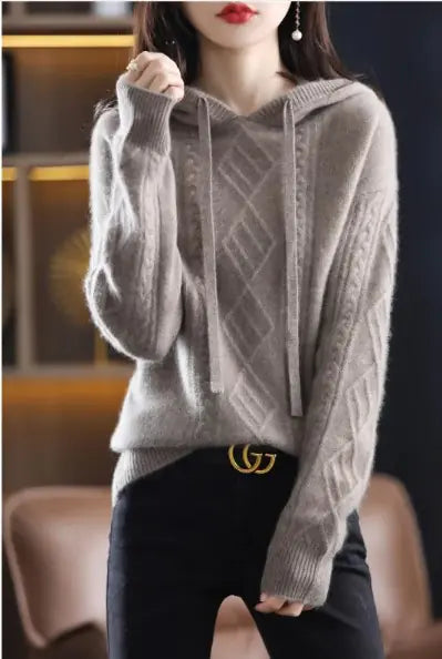 Autumn Hooded Long Sleeve Loose Sweater women