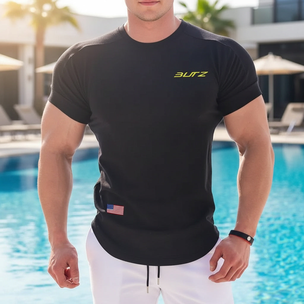 Men's Custom Cotton Scallop Muscle T-Shirt