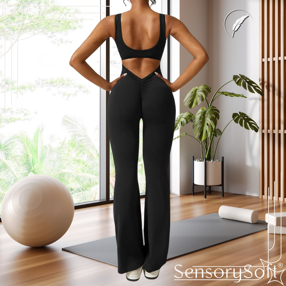 Backless Flare Yoga Bodysuit