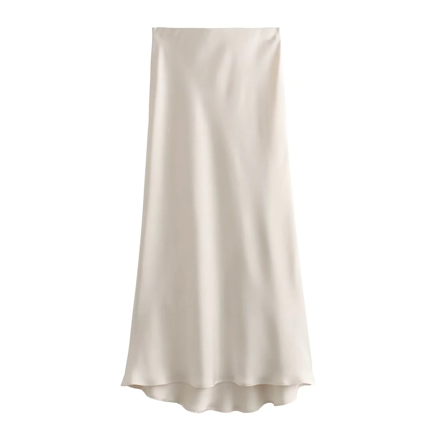 Women's Satin Pleated Midi Skirt