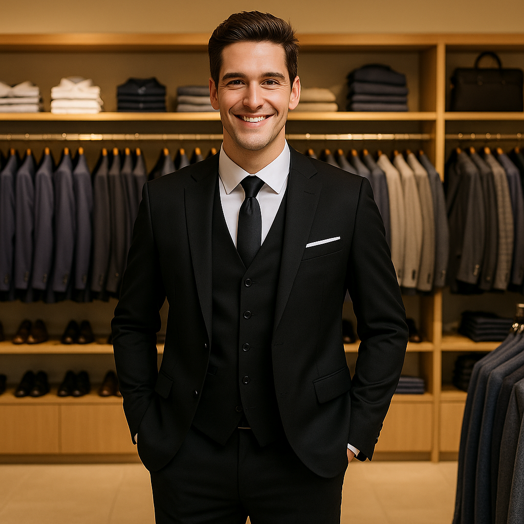 Casual Suit for Business and Wedding Attire in Sophisticated Black