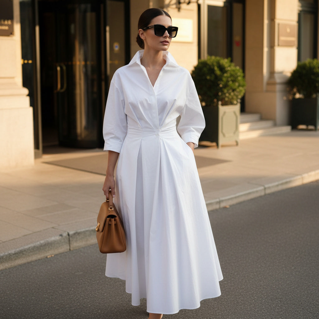 Élise Sculpted Shirt Dress