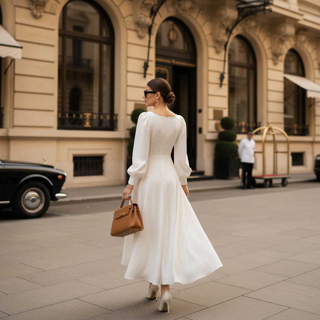 Élodie Ivory Midi Dress