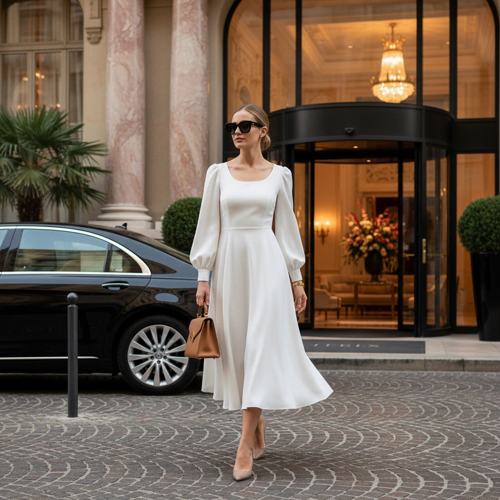 Élodie Ivory Midi Dress