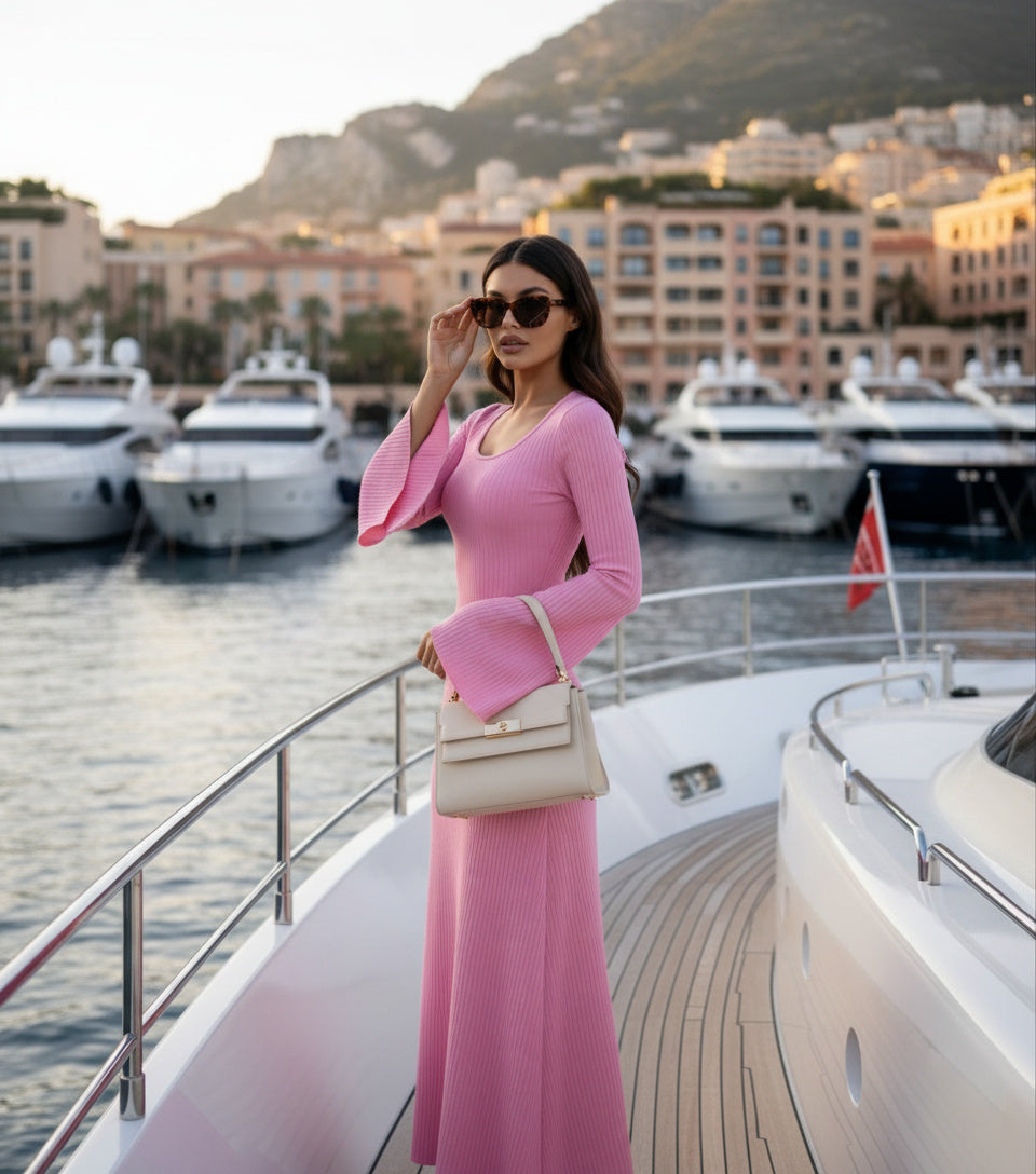 The Parisienne Ribbed Elegance Dress