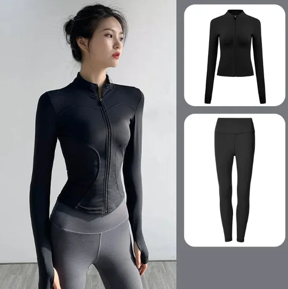 Women's Yoga Set - Autumn & Winter Speed Dry Long-Sleeve Jacket