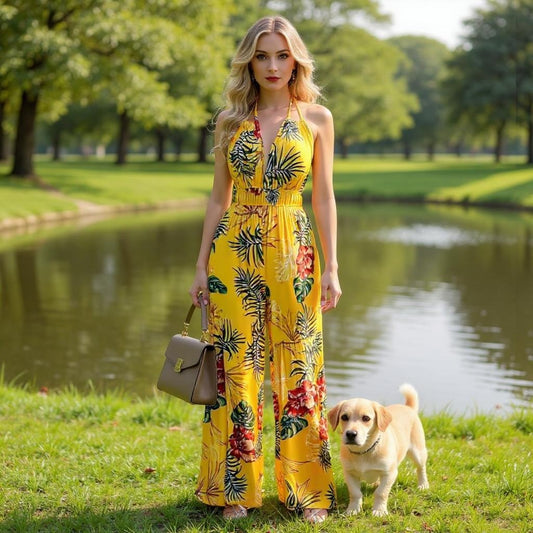 Digital Printing Colorful Jumpsuit