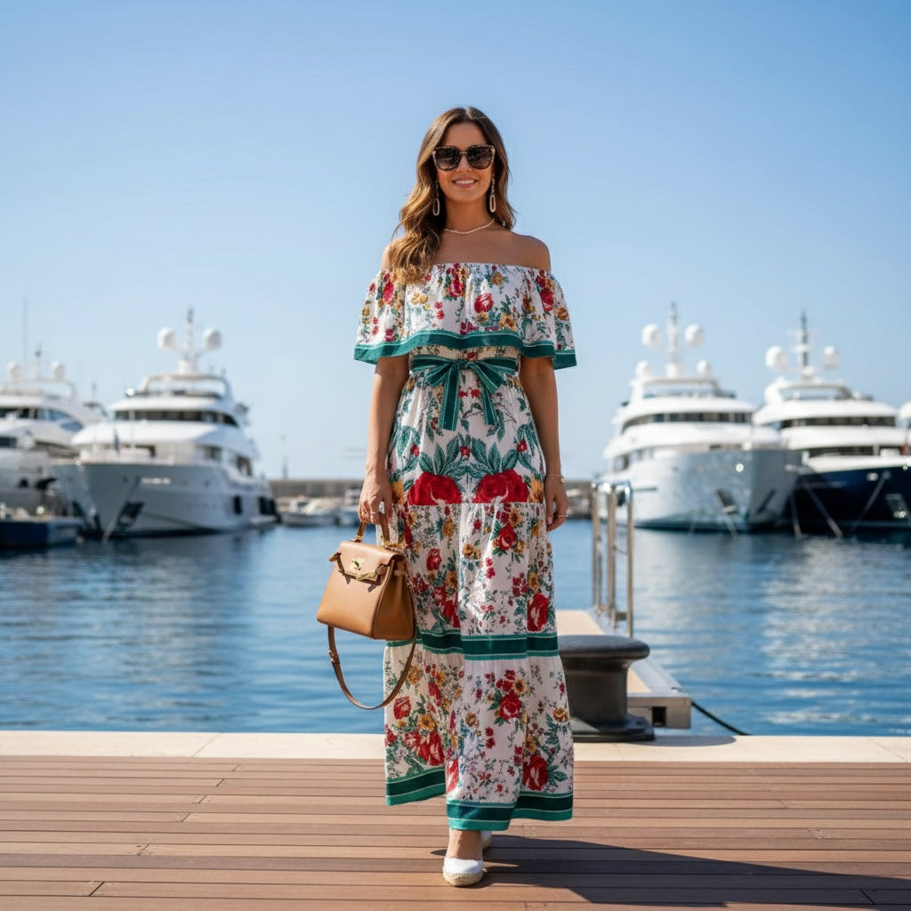 Lamu Dress - Stylish Floral Backless Maxi Dress