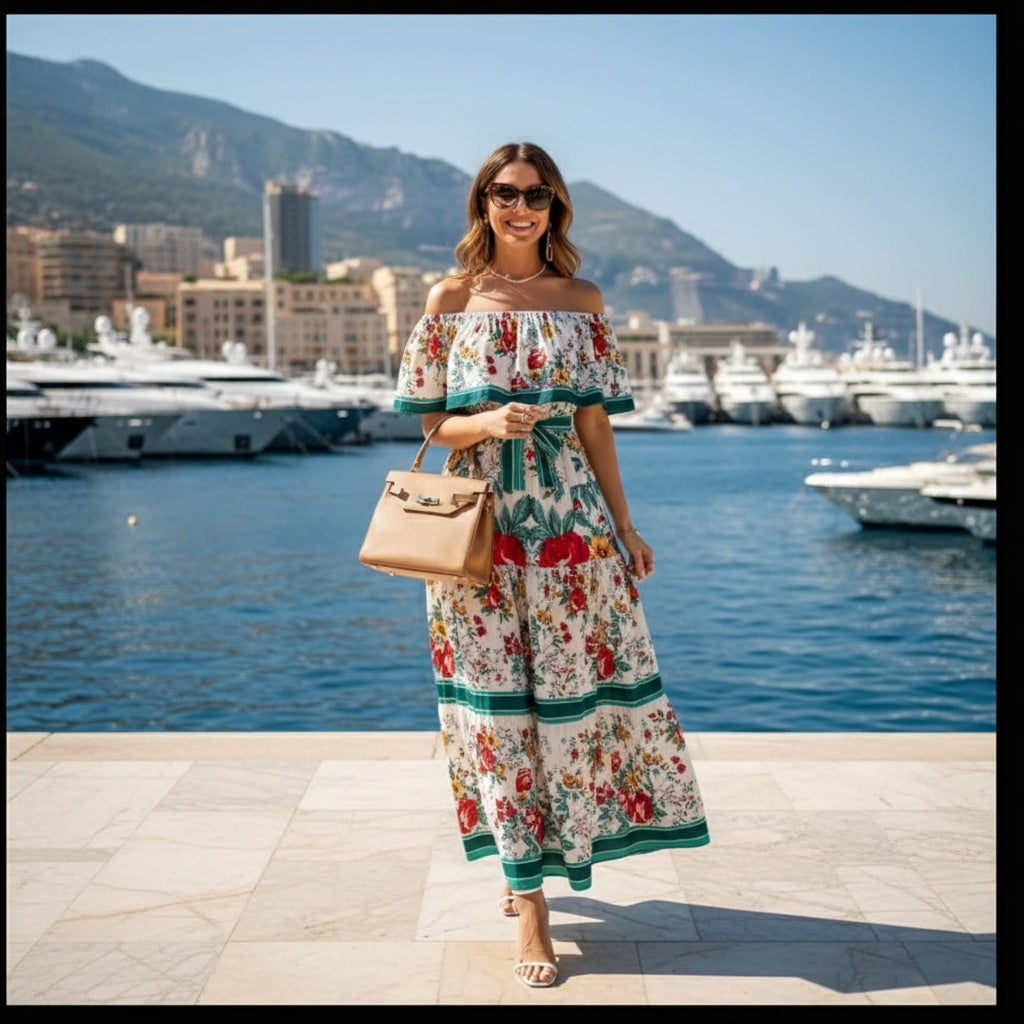Lamu Dress - Stylish Floral Backless Maxi Dress