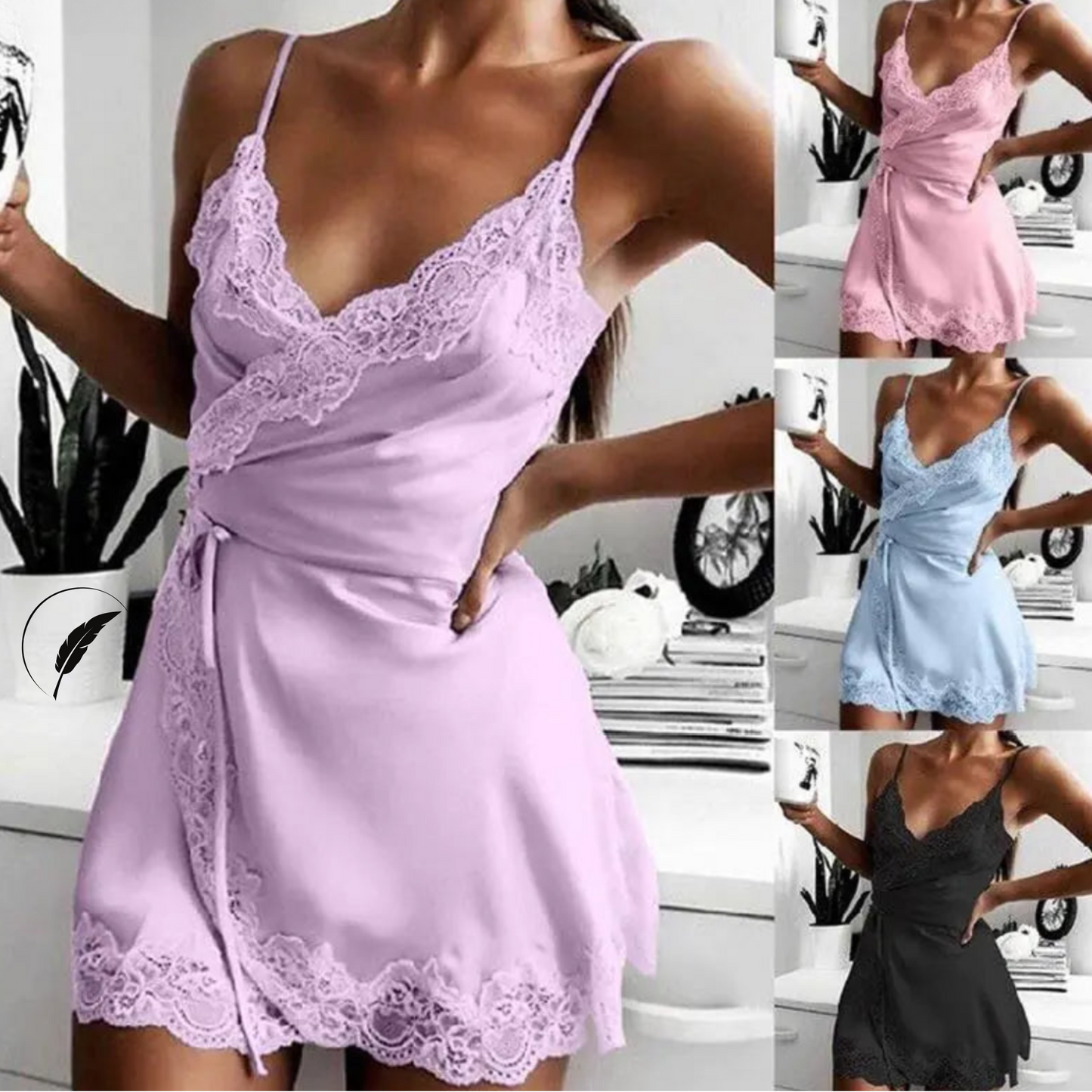 New Ladies Silky Sling Nightdress