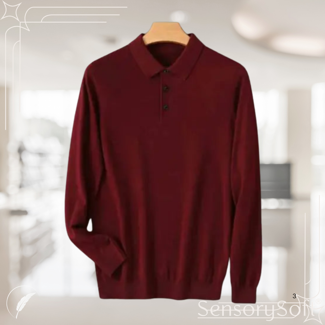 Men's 100% Pure Wool Long-Sleeved Knitted Shirt