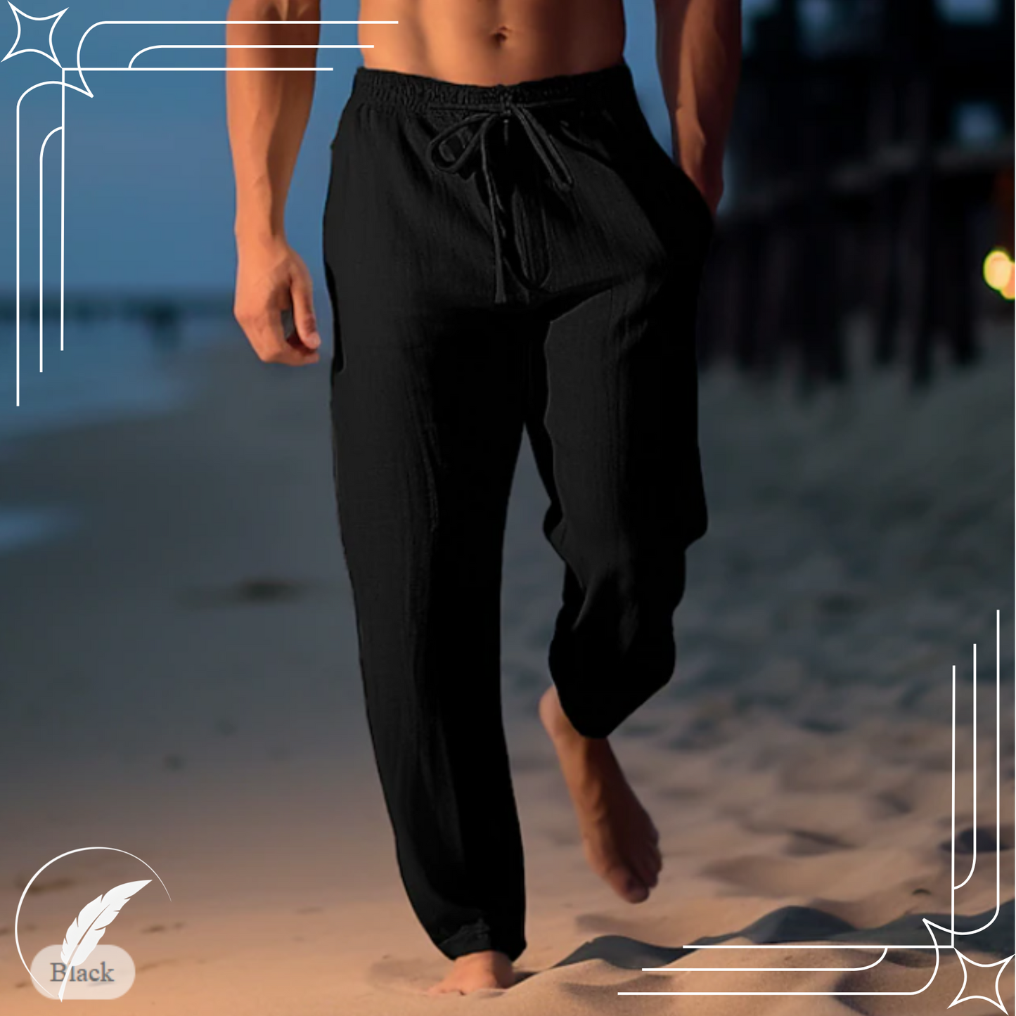 Men's Cotton Linen Long Pants