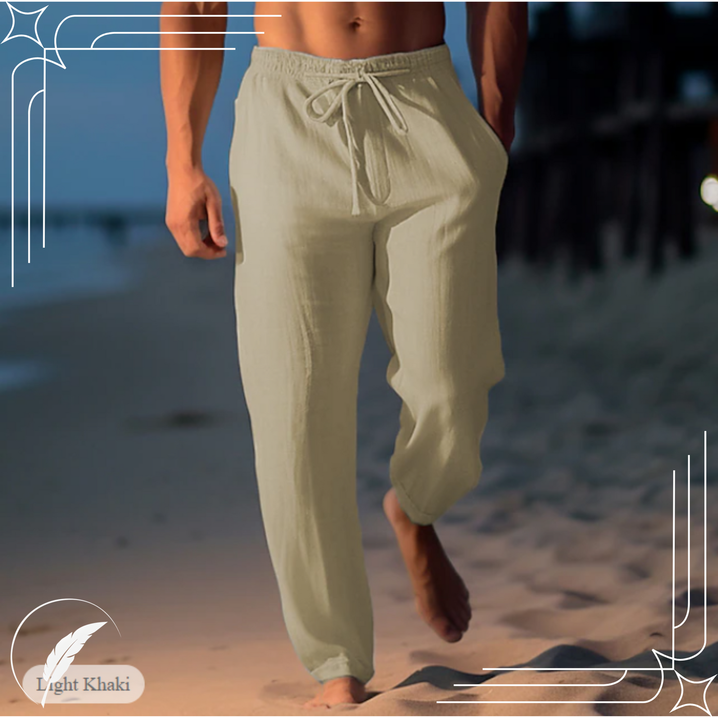 Men's Cotton Linen Long Pants