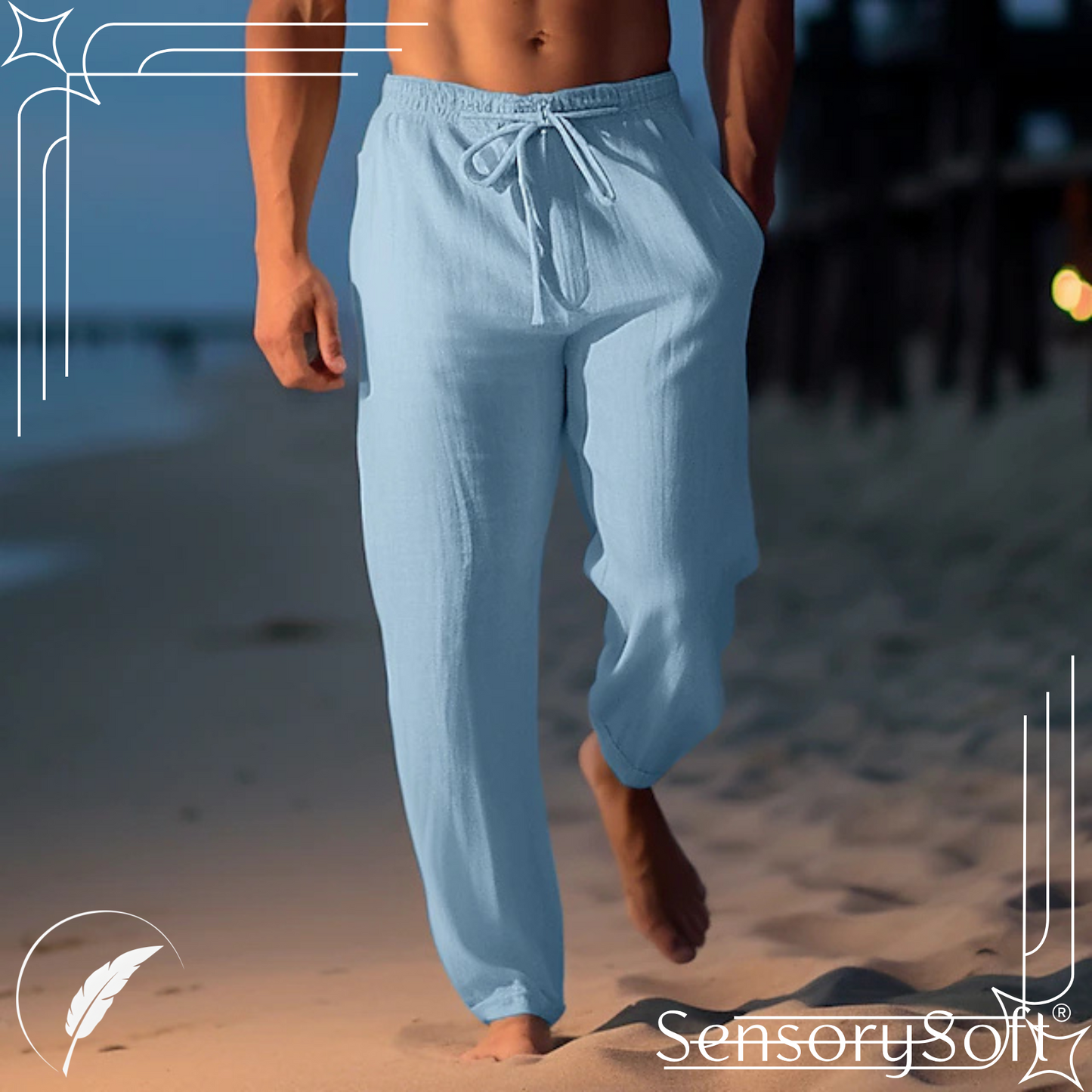 Men's Cotton Linen Long Pants