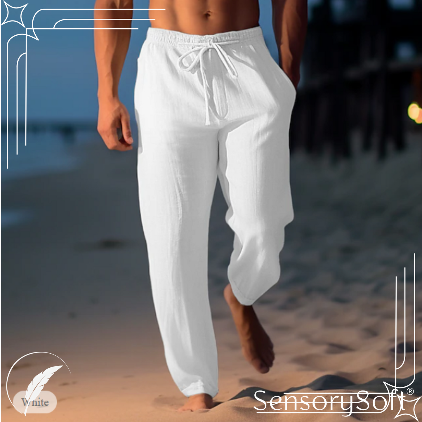 Men's Cotton Linen Long Pants