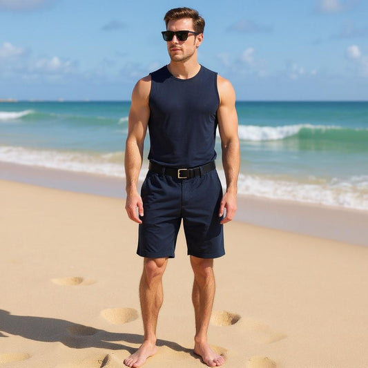 Men's Summer Breathable Solid Color Five-Point Shorts