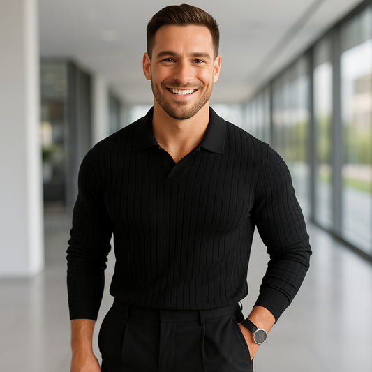 Stylish Men’s Long Sleeve Polo Tops