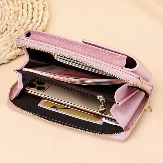 Leather Ladies Wallet Crossbody Bag