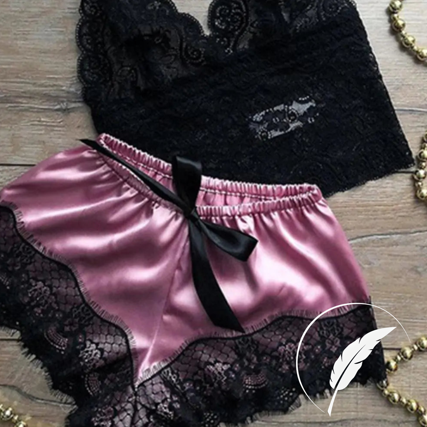 Lace Satin Sleepwear Set