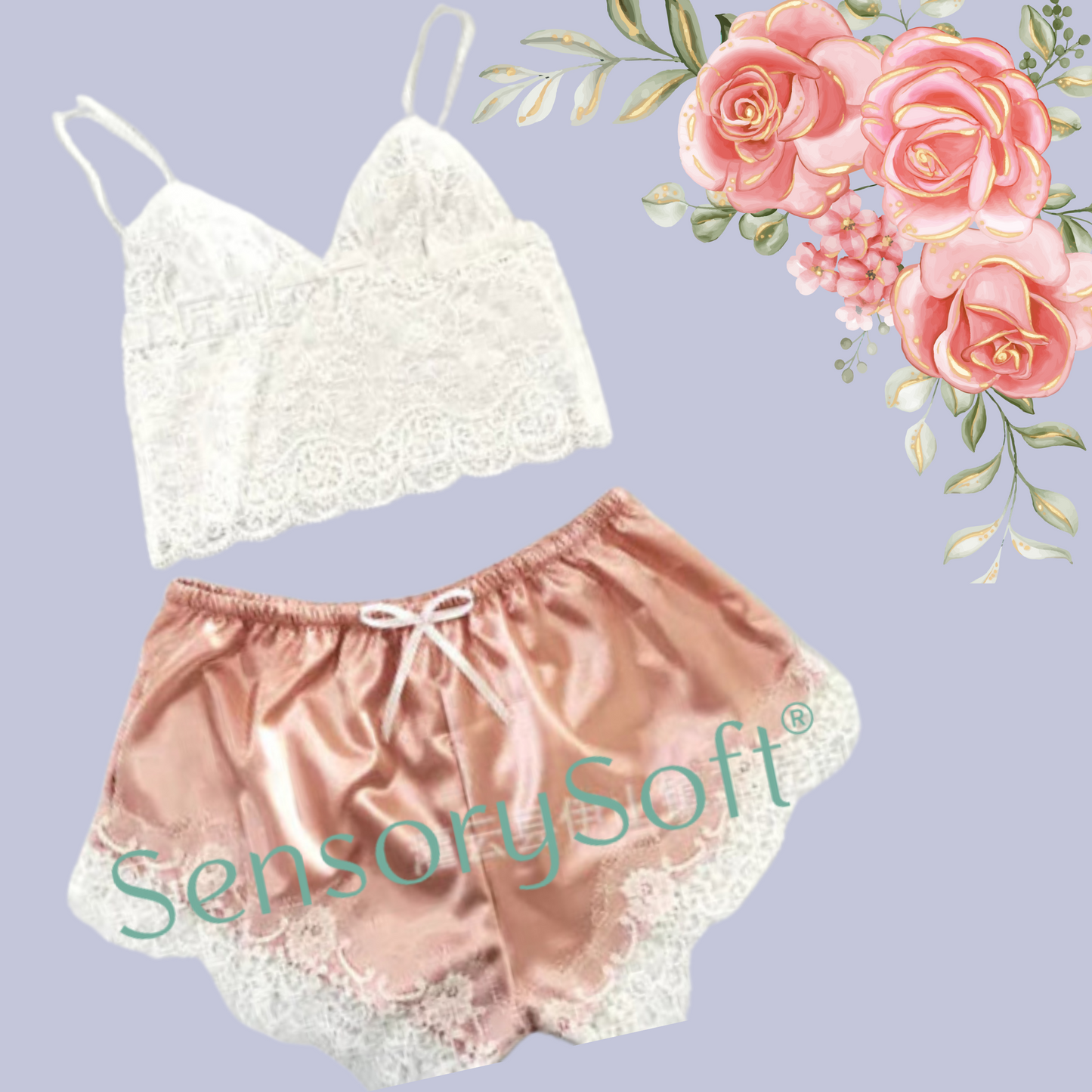 Lace Satin Sleepwear Set