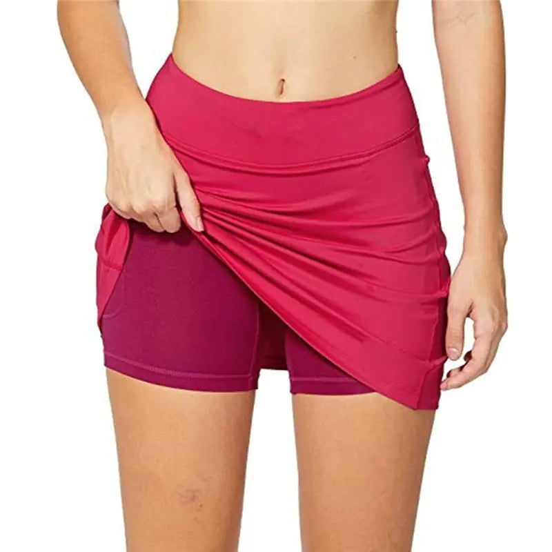 Pink and purple two-tone skirt on a white background
