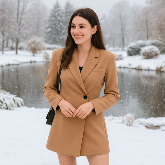 Professional Long Sleeve Lapel Suit Dress