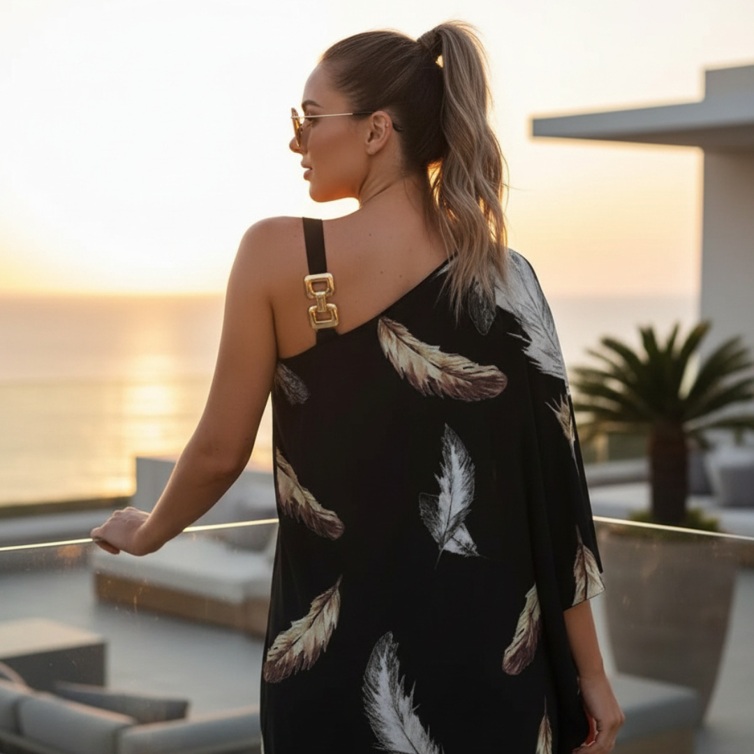 Monaco Bloom One Shoulder Dress