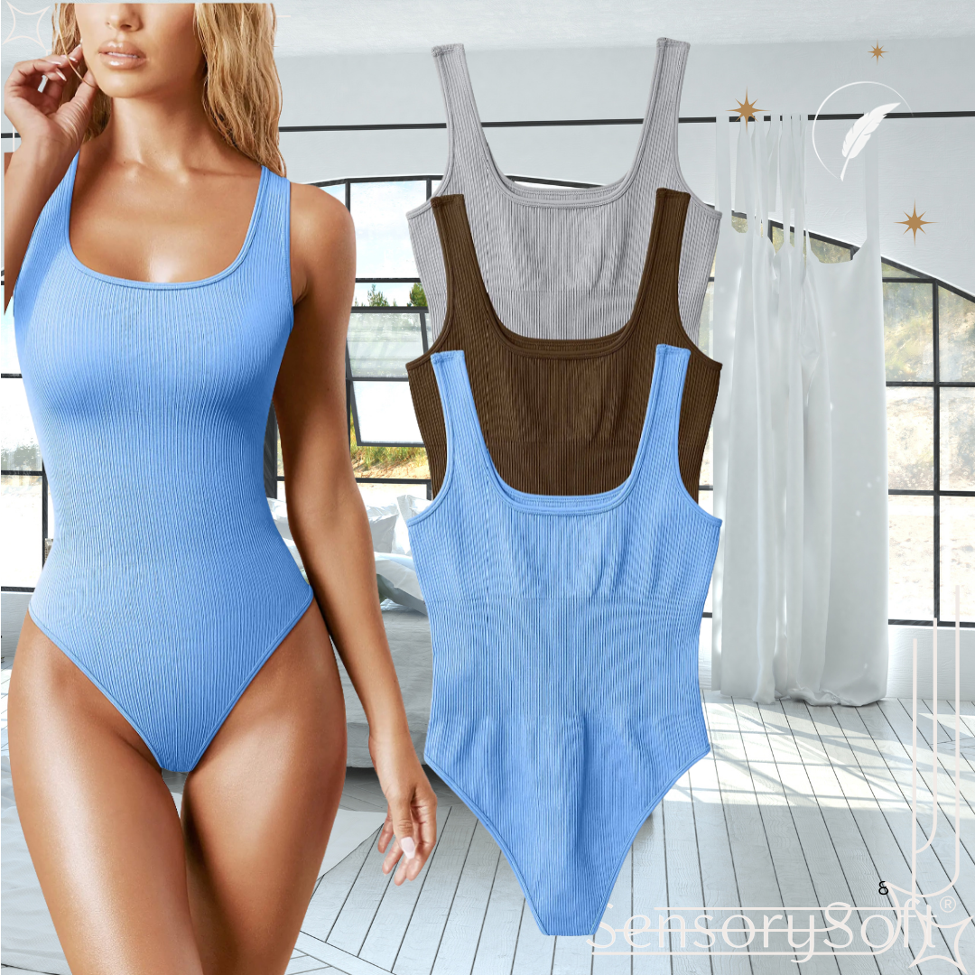 Ribbed Knitted Sleeveless Bodysuit