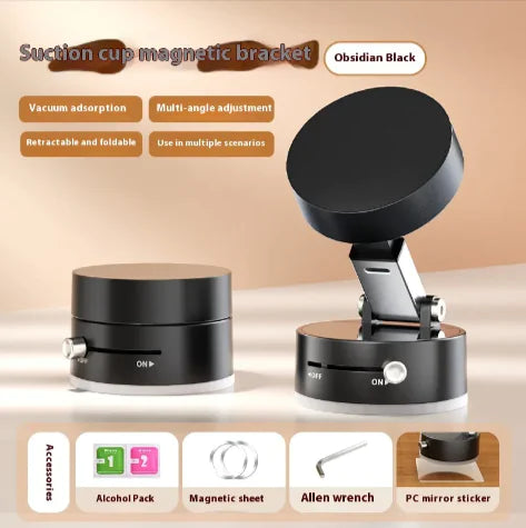 Suction cup magnetic bracket with additional accessories on a beige background