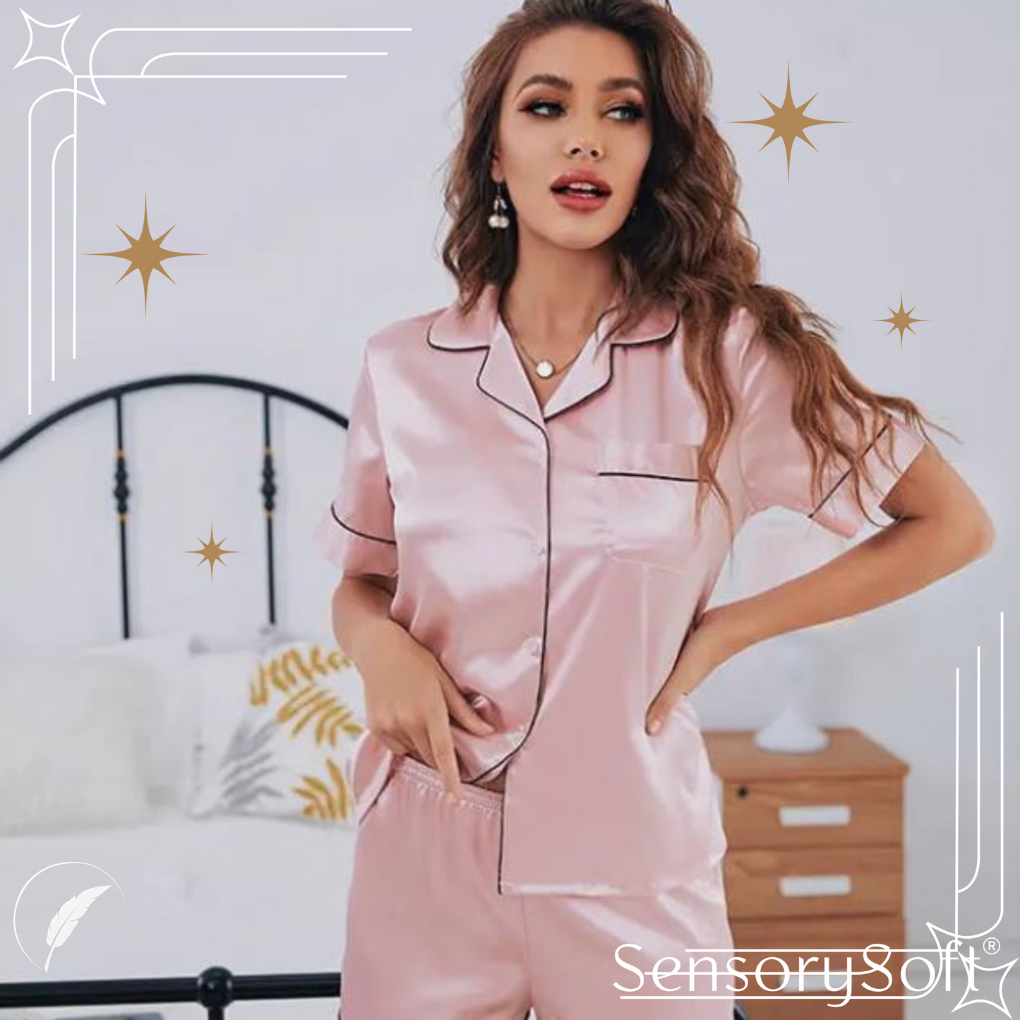 Midnight Elegance Silky Sleepwear