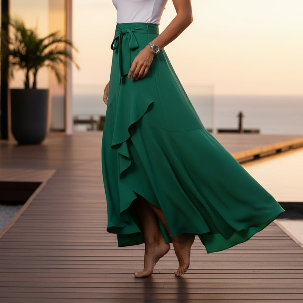 The Amalfi Ruffle Maxi Skirt