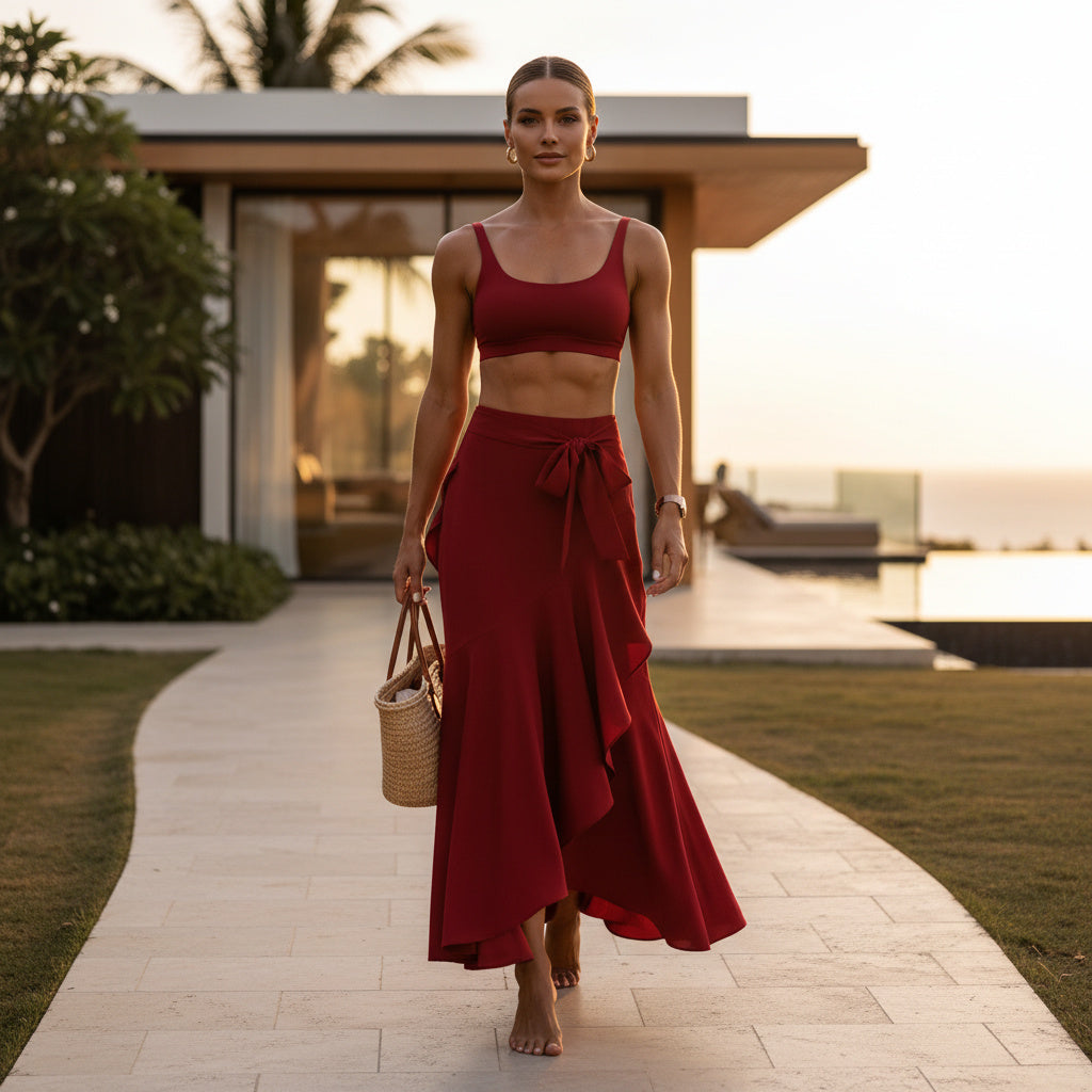 The Amalfi Ruffle Maxi Skirt