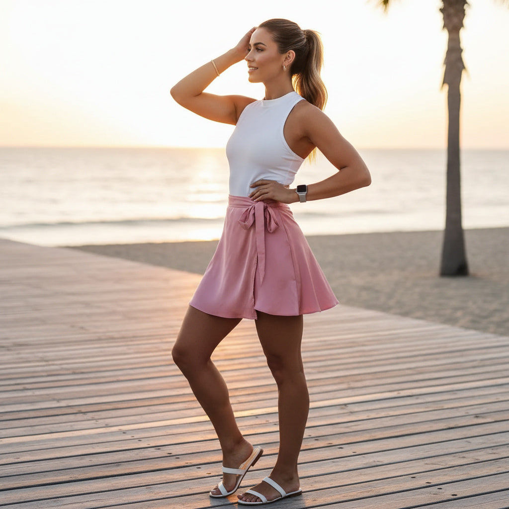 The Monaco Luxe Satin Wrap Skirt
