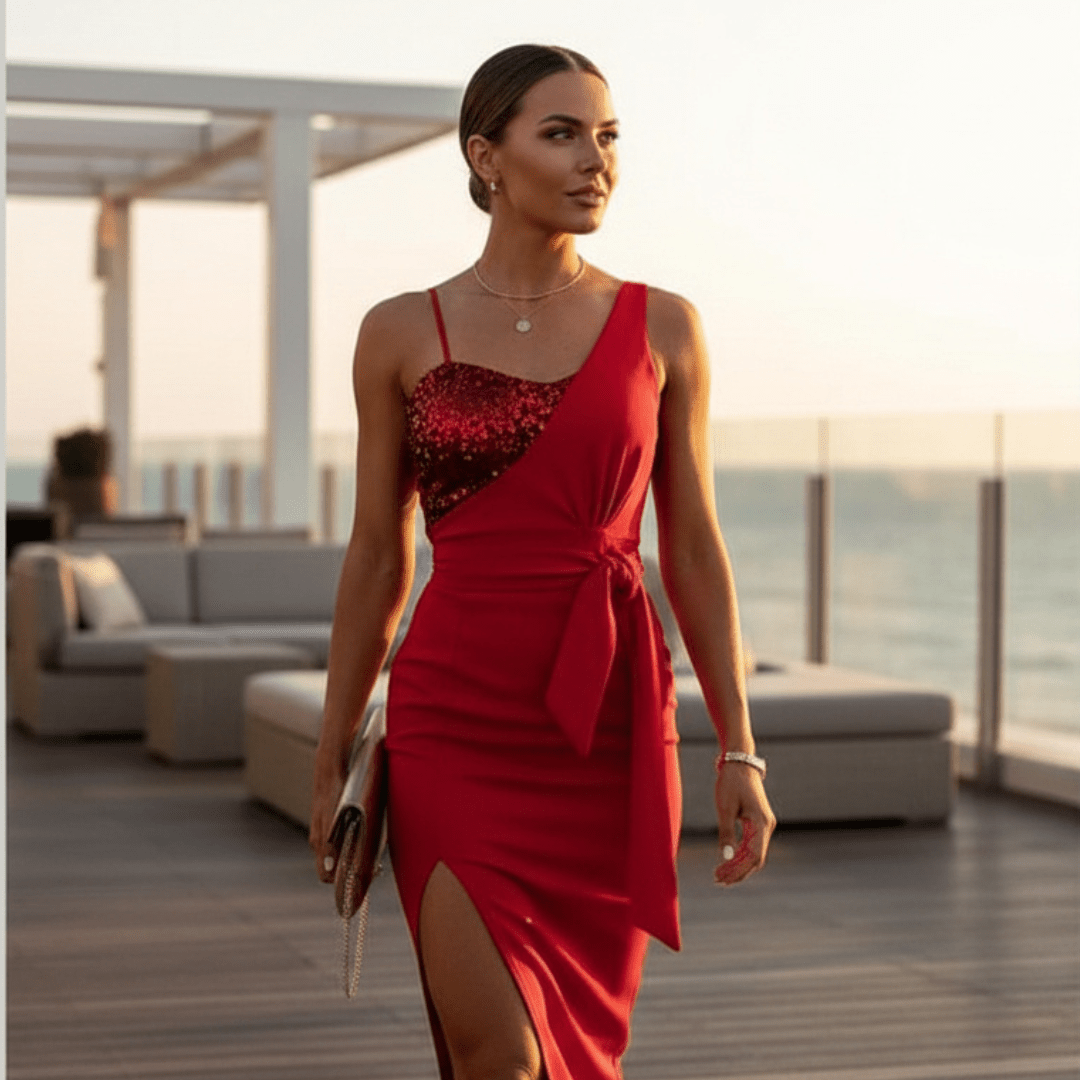 One Shoulder Sequin Dress