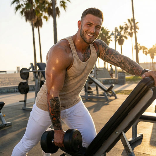 Men's Breathable Singlets for Fitness and Gym Training