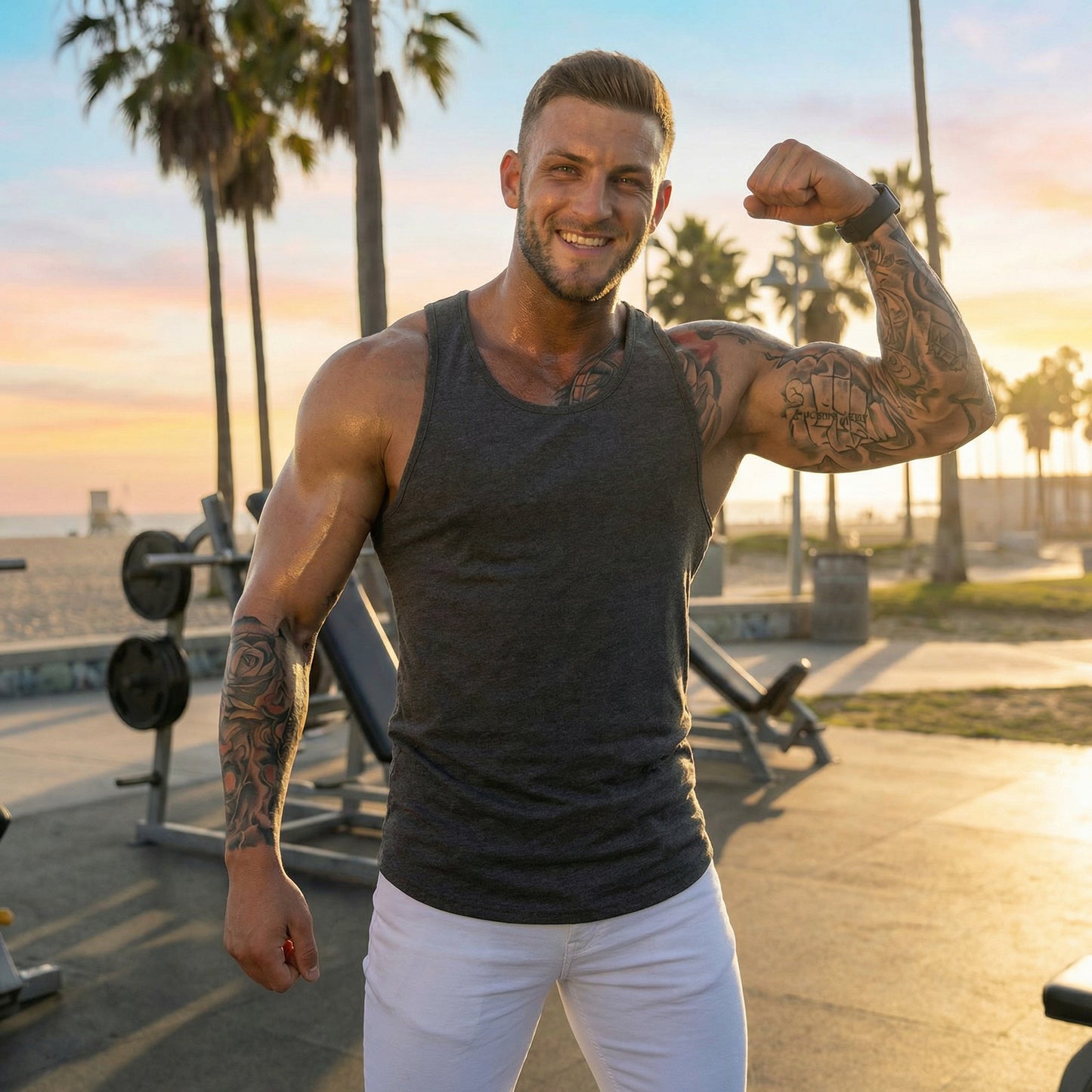 Men's Breathable Singlets for Fitness and Gym Training