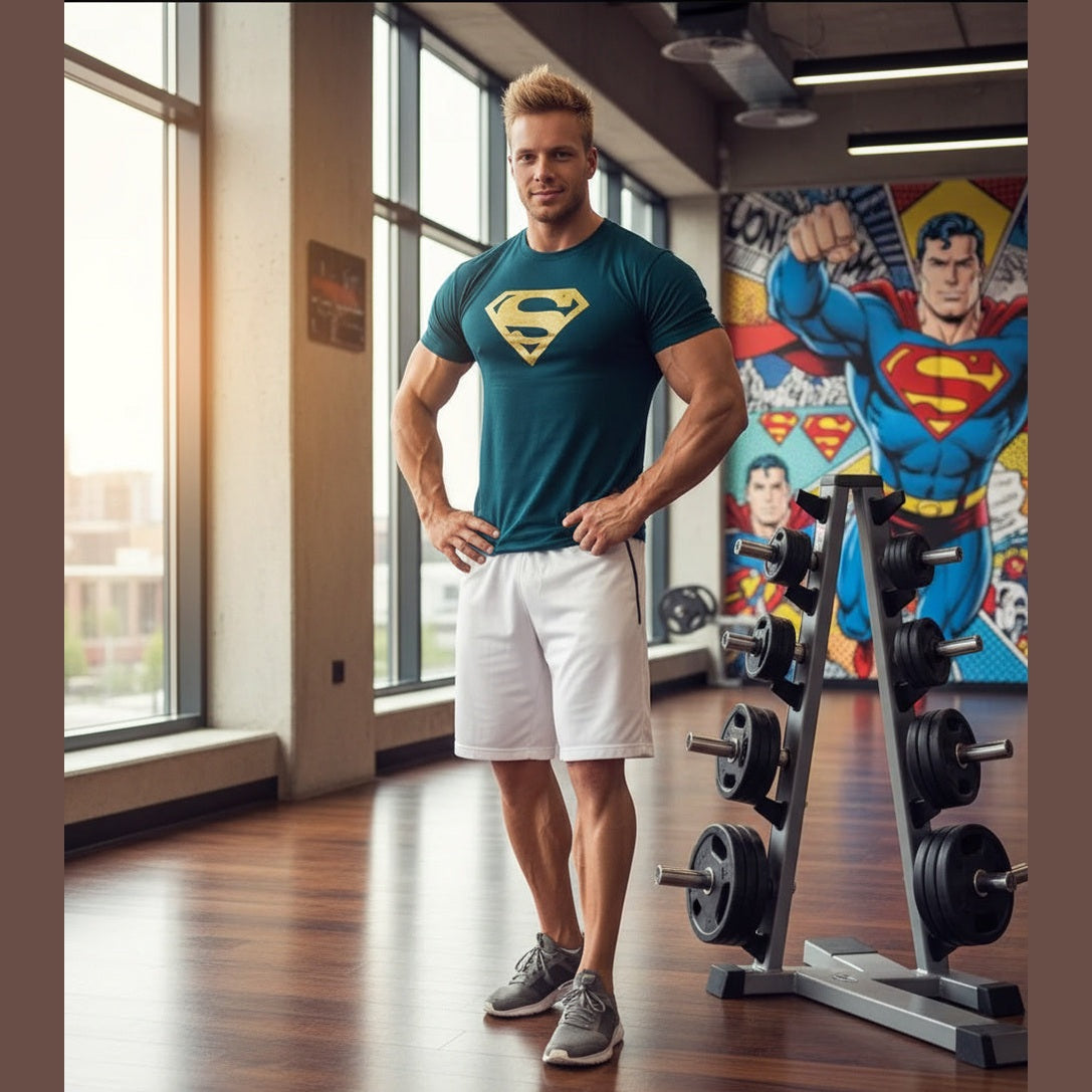 Men's Superman T-Shirt for Fitness Training Wear