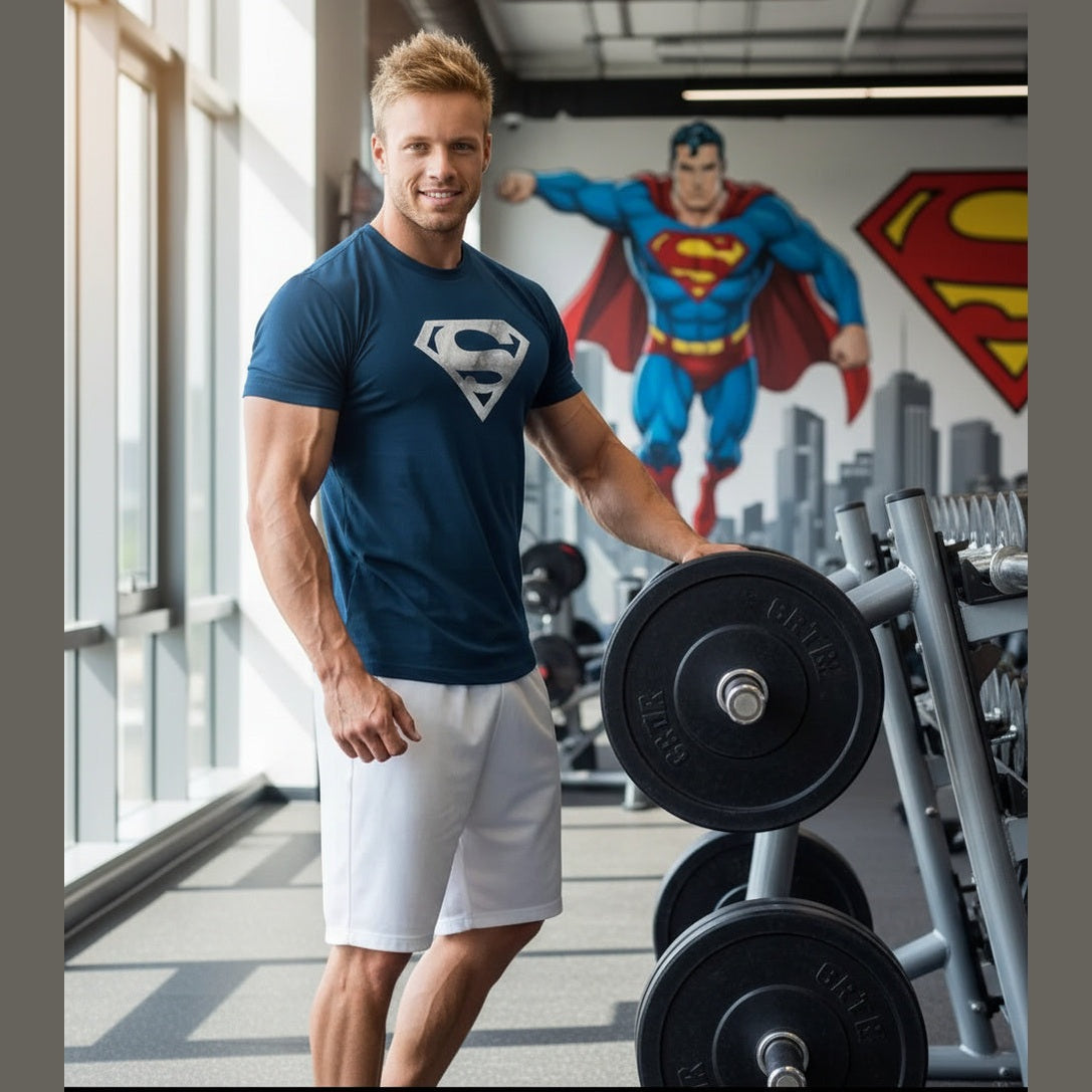 Men's Superman T-Shirt for Fitness Training Wear