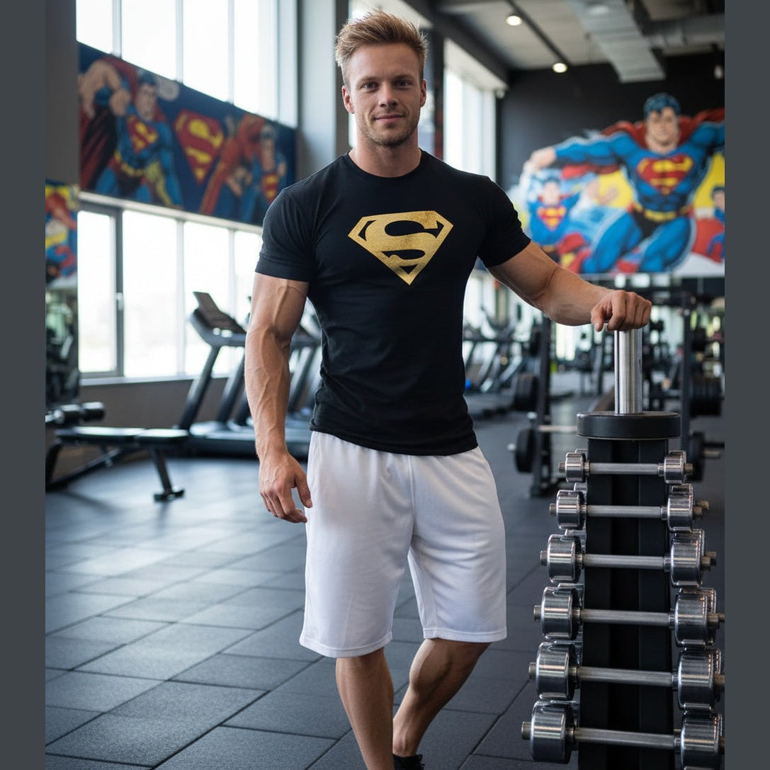Men's Superman T-Shirt for Fitness Training Wear