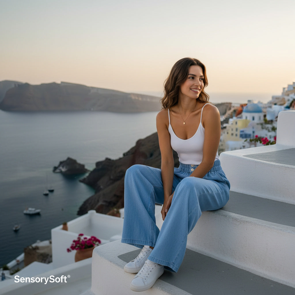 The Azure Coast Wide-Leg Denim Jeans