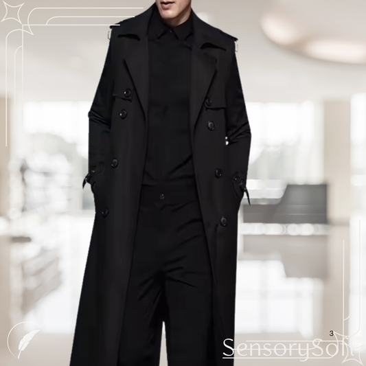 Autumn Mauroicardi Long Black Oversized Trench Coat